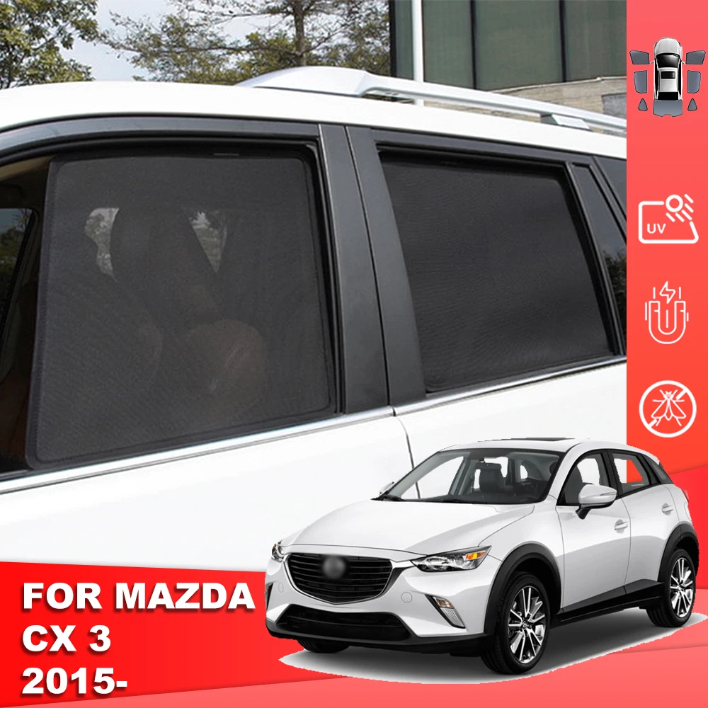 

For Mazda CX-3 DK CX3 2014-2022 2023 2024 Magnetic Car Sunshade Front Windshield Curtain Rear Side Baby Window Sun Shade Visor