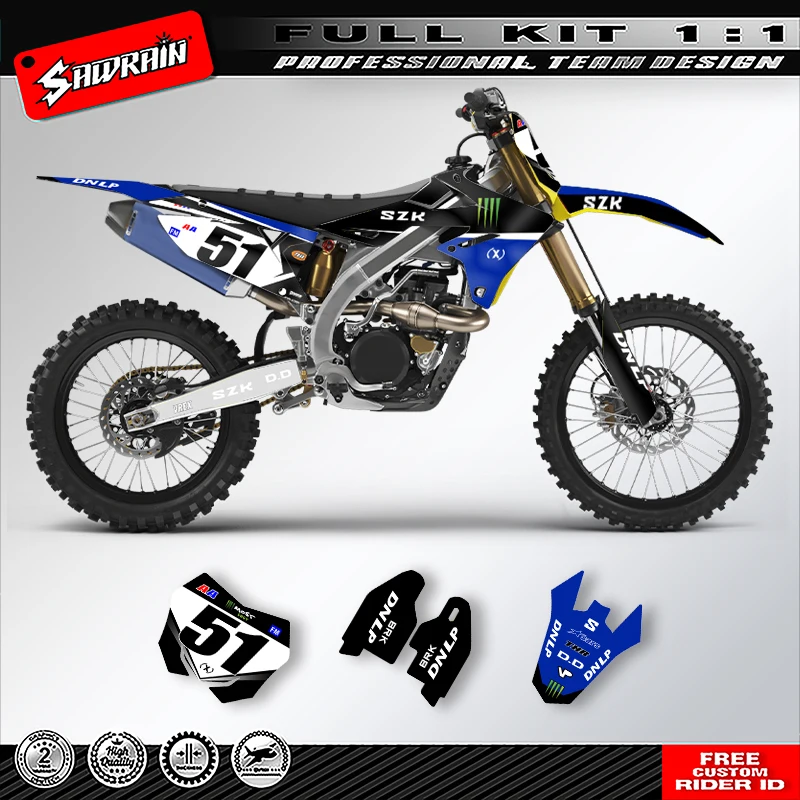 

Наклейка на мотоцикл Sawrain, комплект наклеек с графикой команды для SUZUKI RMZ450 2018 2019 2020-2022 RMZ250 2019 2020 2021 2022 006