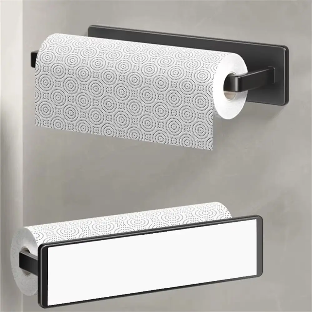 

Самоклеящийся держатель для бумажных полотенец, элегантный серый/черный/белый, подставка для бумажных полотенец из углеродистой стали, прочный прямоугольный держатель для рулонной бумаги