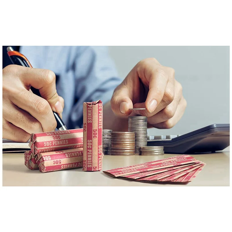 

J1UL1N Penny Coin Wrappers Penny Sleeves Flat Penny Rolls Wrappers 200PCS