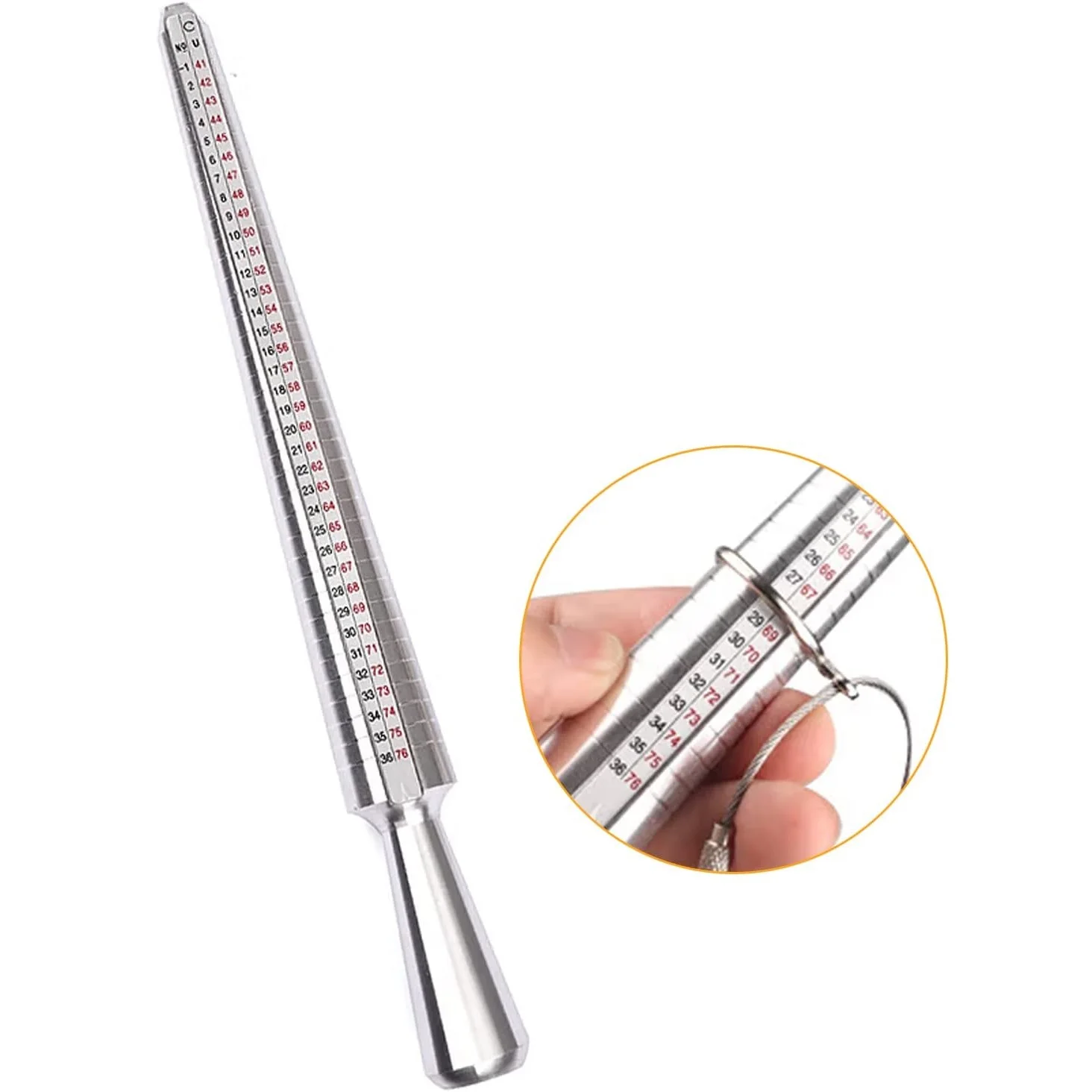 

1 шт., измерительная палочка для металлического кольца, инструмент для измерения размера ювелирных изделий, металлическое кольцо, палочка для измерения размера для женщин и мужчин, кольца