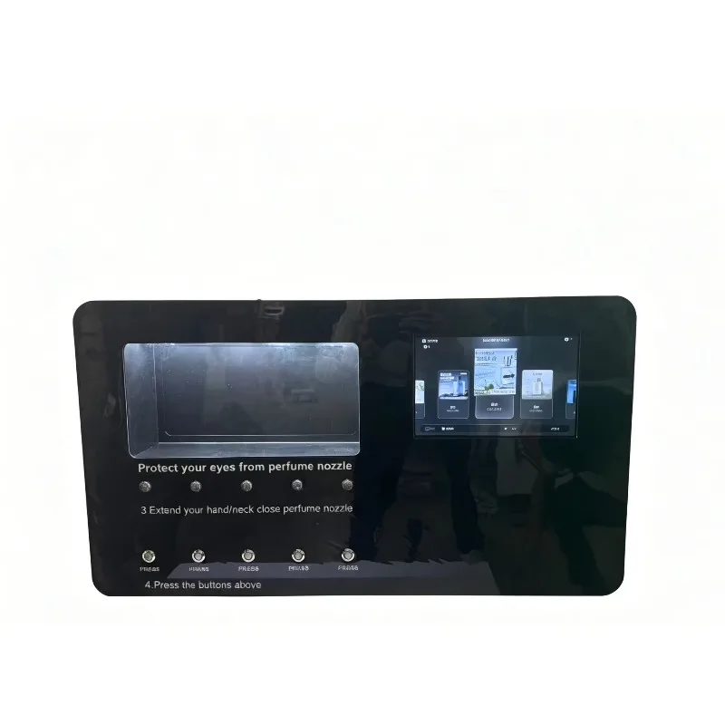 perfume dispenser display case, can spray a variety of perfumes, can be installed on the floor/wall/column, 60W 240V AC110