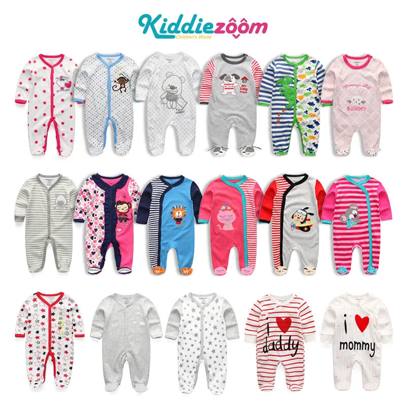2 Pcs/Lot Unisex 0-12Months Cartoon Long Sleeve Baby Boys Girl Romper Christmas 100%Cotton Soft Newborn Jumpsuit Infant Clothes
