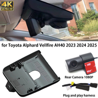 for Toyota Alphard Vellfire AH40 2023 2024 2025 4K Dash Cam Front Rear Camera DVR Plug and Play Video Recorder 24h Record Wifi