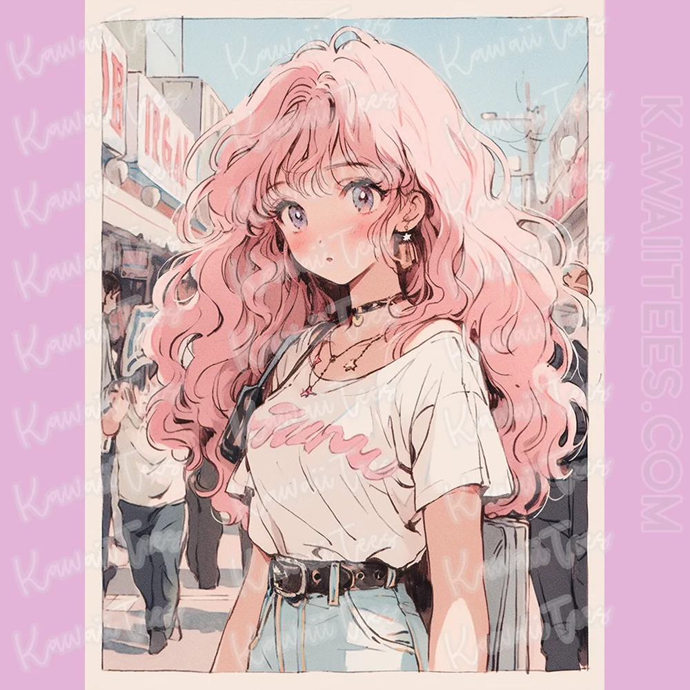 Girl In The City Photograph Tee | Anime Graphic Tees | kawaiitees.com