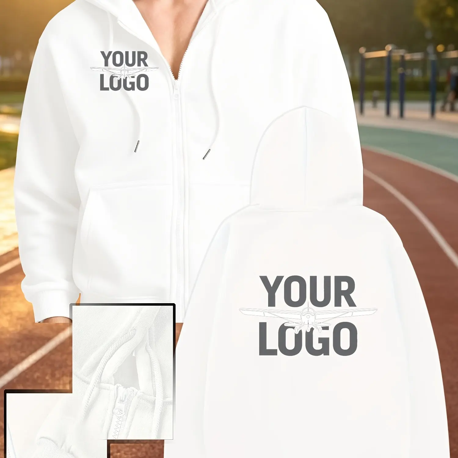 Men's Sport Jacket, Full Open-Front Zipper, Suitable for Light Exercise Scenarios, Customizable with Photos/Text/Your Own Design