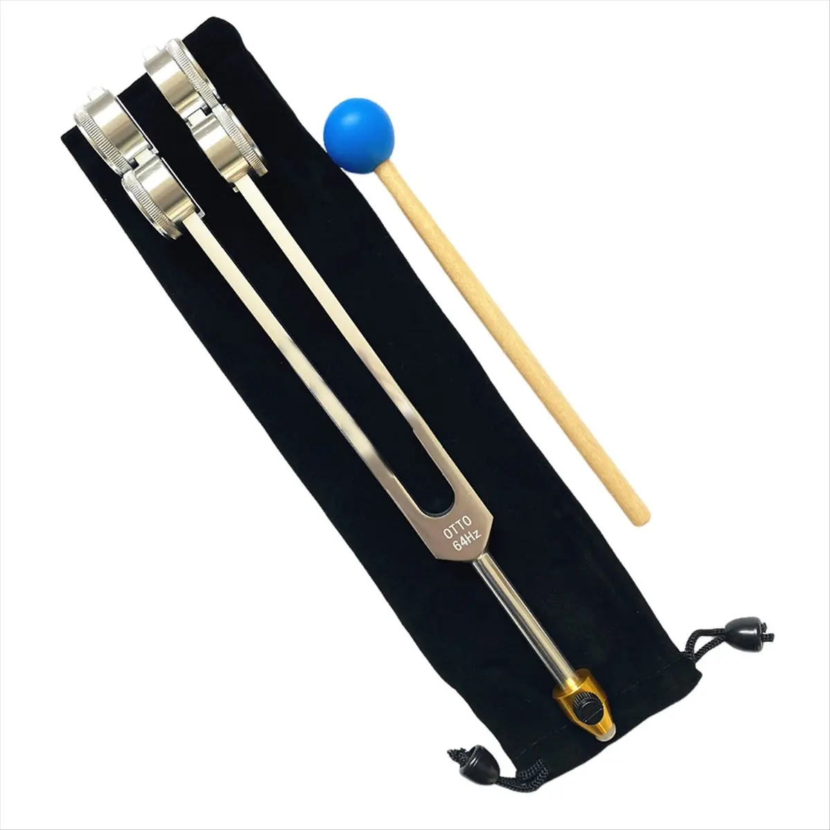A50U 64HZ Aluminum Tuning Fork Tool with Hammer Healing Sound Vibration Diagnostic Therapy Health Care Tool