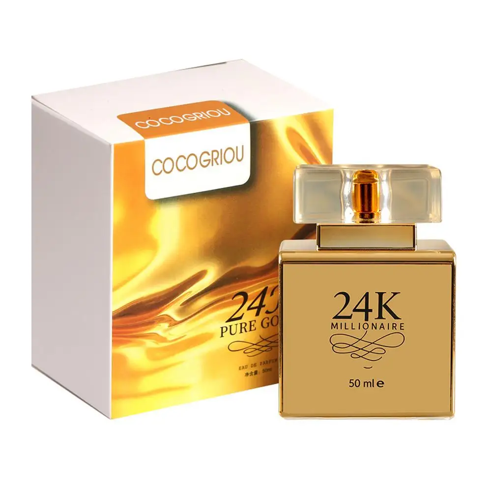 Perfume de oro puro de 24 quilates para mujer, perfumes dulces de larga duración, Eau de Parfum con aroma a flores de naranja frutal.