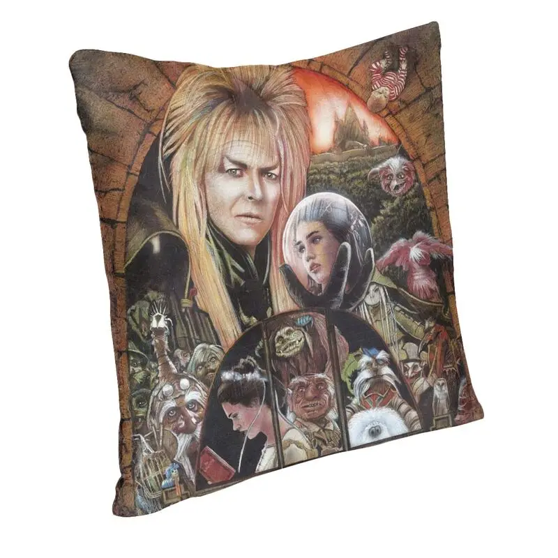 Fantasy Film Labyrinth Cushion Covers 45x45 Velvet Jareth The Goblin King Pillow Case for Car Pillowcase Living Room Decoration