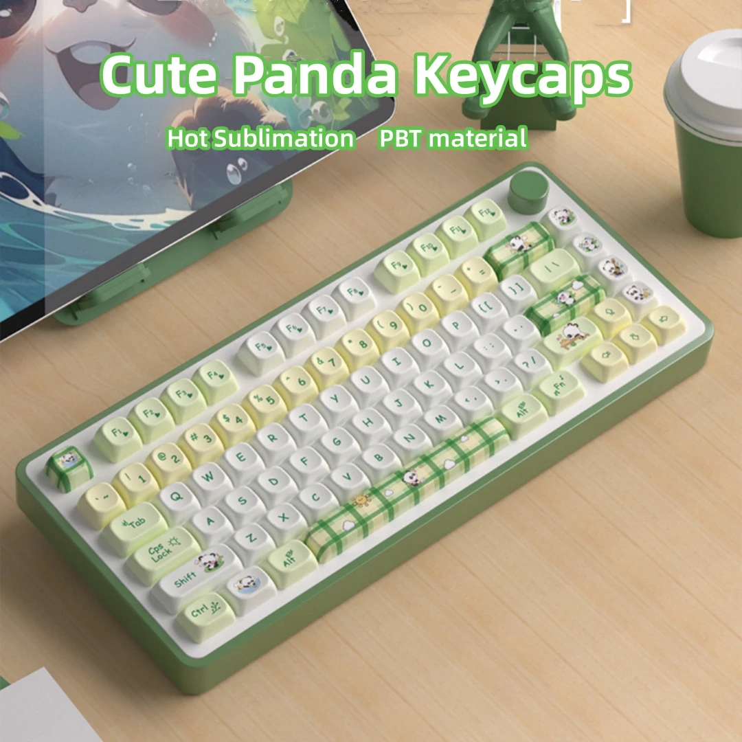 

Cute Panda 148 Keys PBT Keycaps MOA Profile Cute MX Keycaps for 68/87/96/104/108 Mechanical Keyboard Custom Game Key Caps