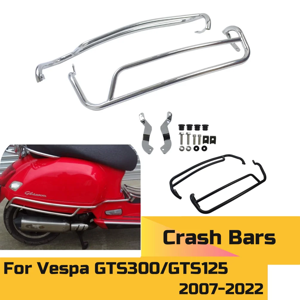 

GTS300 GTS125 GTV300 Engine Guard Highway Crash Bars For Vespa GTS 300 125 2007-2022 Bumper Falling Frame Motorcycle Protection