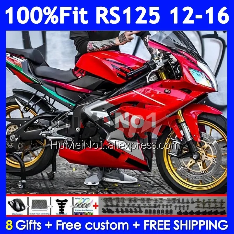 Injection Kit For Aprilia RS-125 RSV125 R RS125 12 13 Stock red 14 15 16 313No.109 RS 125 2012 2013 2014 2015 2016 OEM Fairing