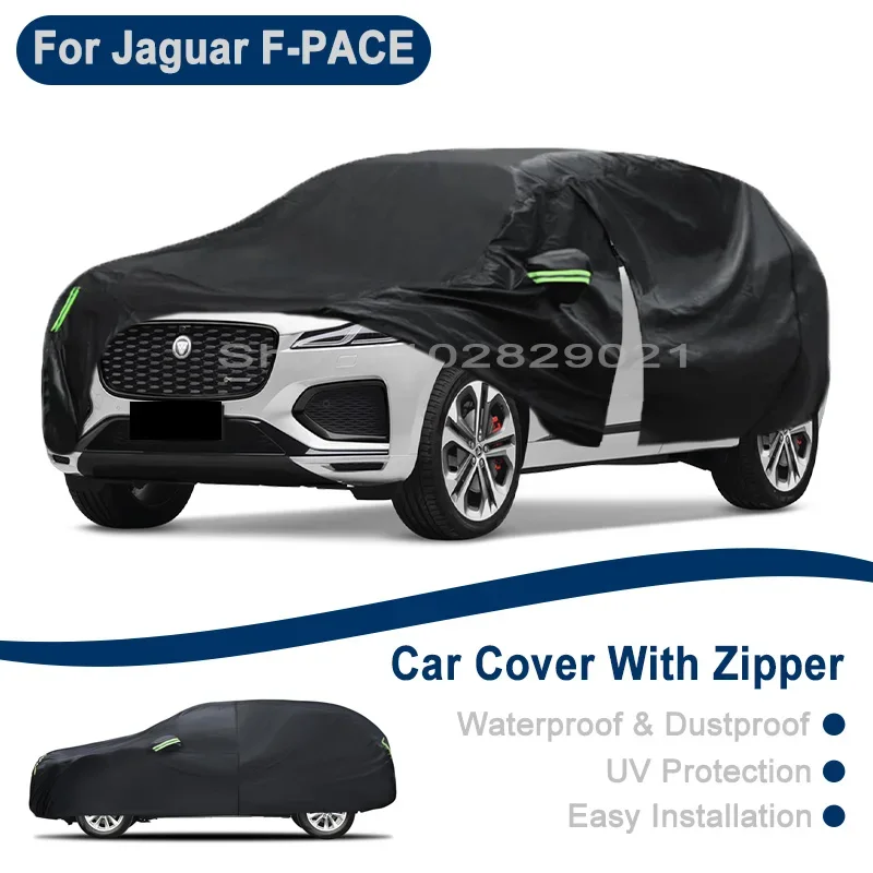 

Outdoor Full Vehicle Cover For Jaguar F-PACE - Side Zipper Design, Waterproof Dustproof Sun Protection Car Cover