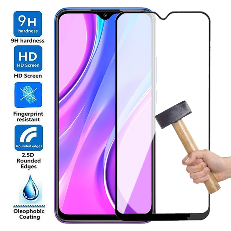 100D Full Protective Glass For Xiaomi Redmi 8 8A 9 9A 9C 10A 10C Screen Protector Redmi Note 8 9 10 Pro Max 8T 9T 9S Glass Film