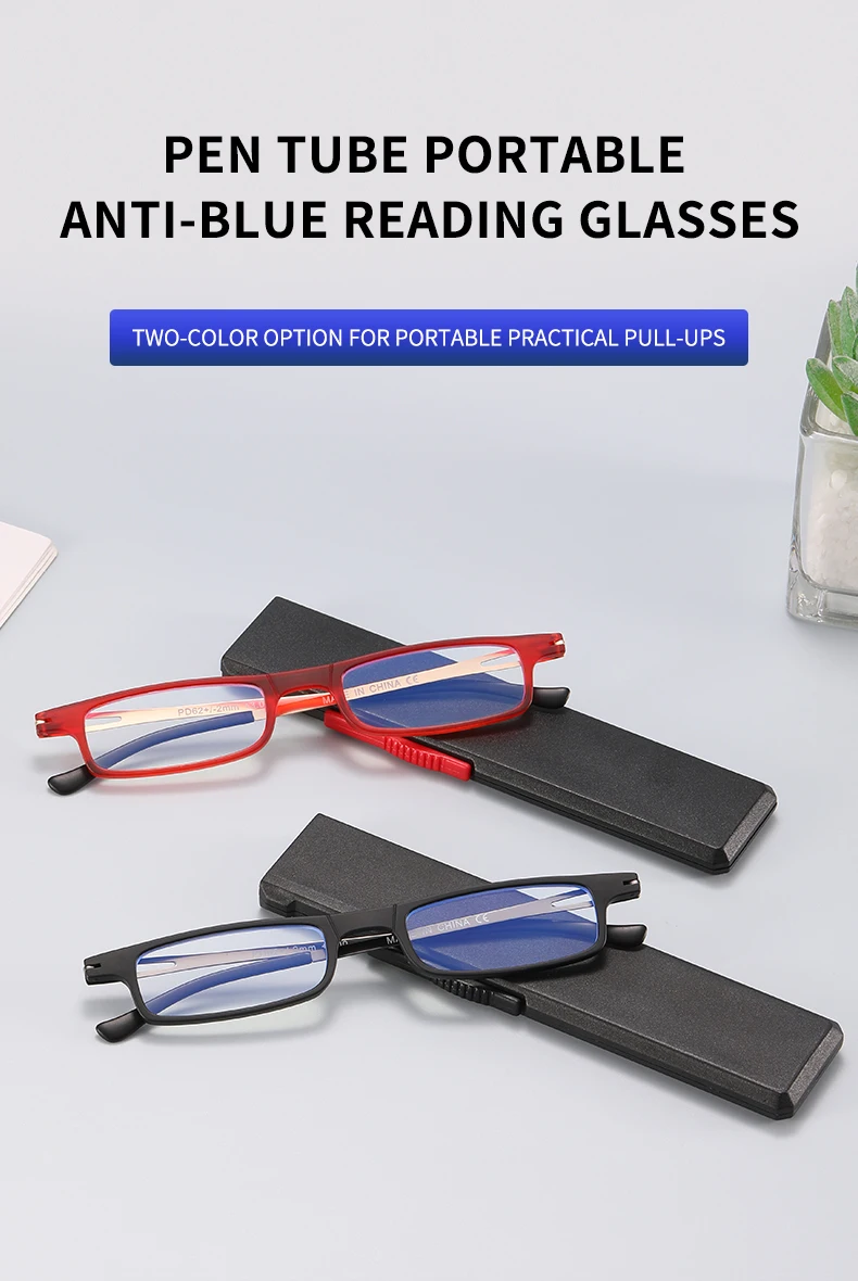 KAEDEK Unisex Neue Mode Klapp Lesebrille Tragbare Anti Augen Überanstrengung Blau Licht Blockieren Leser Gläser Mit Box – Detail 1