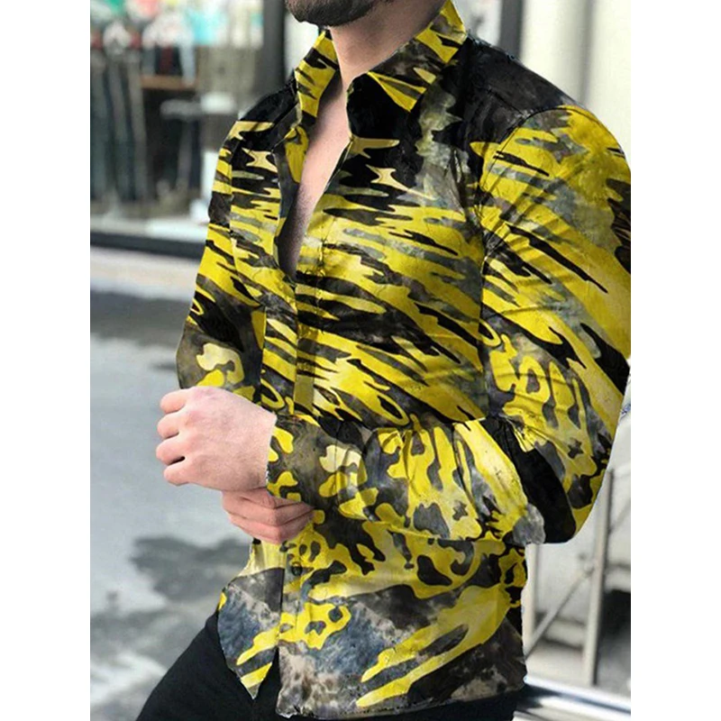 

Y2k Hawaii New Men Skull Long Sleeve Shirts Tops Social 3D Print Fashion Luxury Floral Clothing Casual Vintage Man y2k Clothes