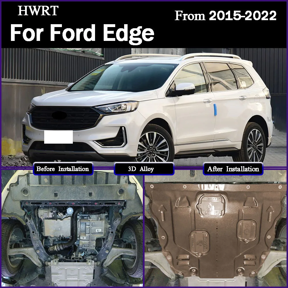 Car Accessories Black Under Engine Guard Mudguard Board Splash Shield Mud Fender Plate Panel For Ford Edge 2015-2022 2.0T 2.7L