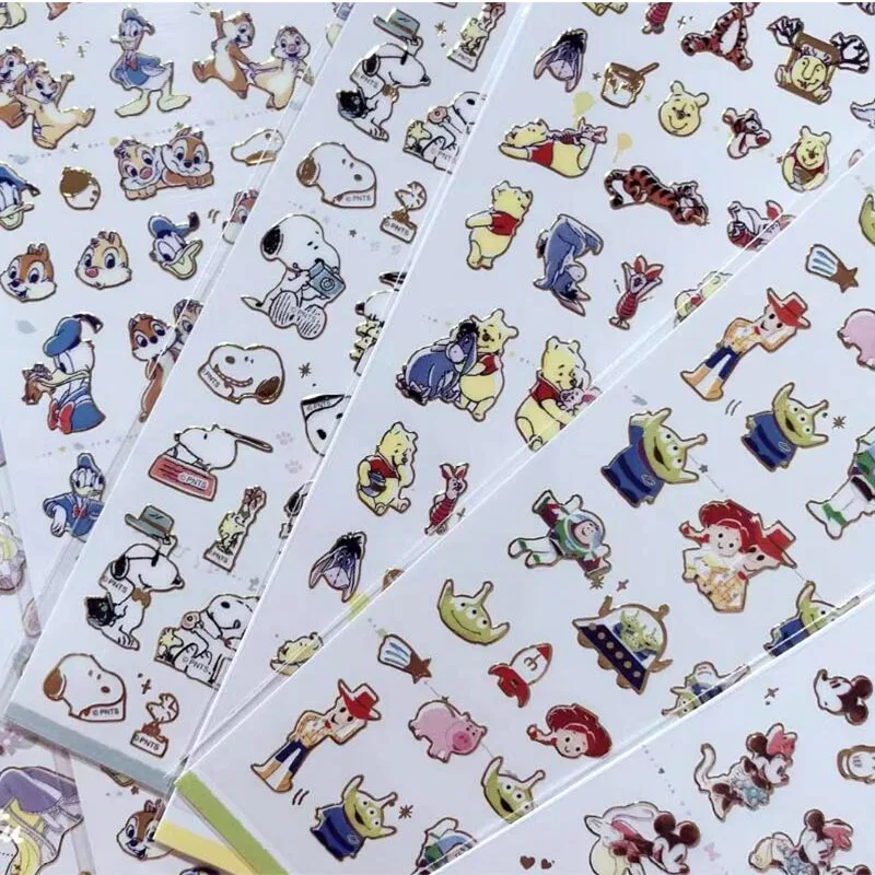 Imagem -03 - Lot Disney Mouse Bear Stickers Cute Snoopy Princess Scrapbooking Faça Você Mesmo Diary Decorative Sticker Album Stick Label 12 Pcs