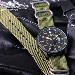 ADDIESDIVE Men's Luxury Luminous Wristwatches Nylon Strap 50M Waterproof Date Quartz Watch Relog Reloj Hombre