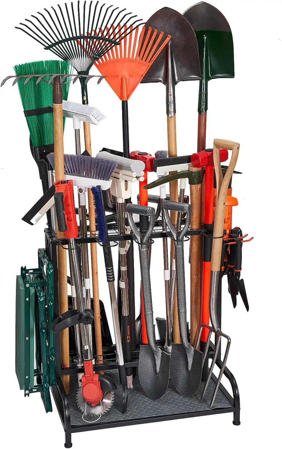 Garden Tool Organizer, Yard Tools Rack Holds 55 Long-Handled Tools/Rakes/Brooms