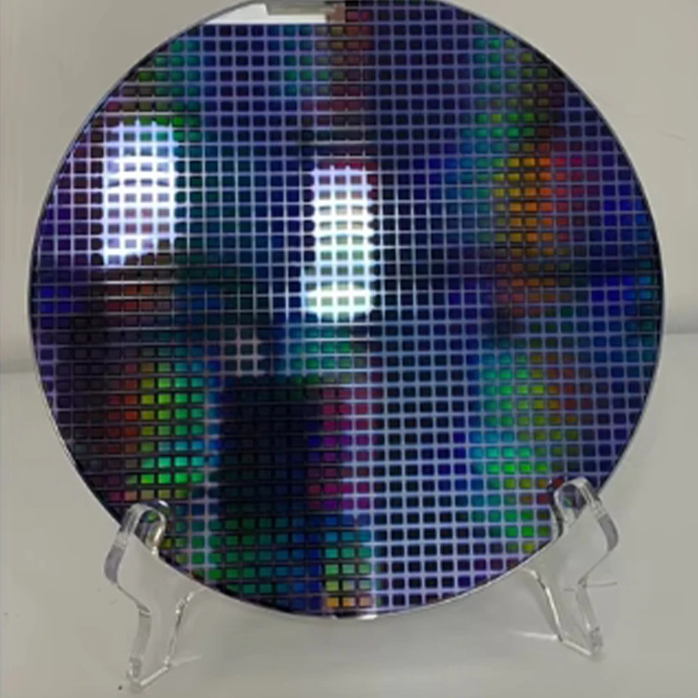 Silicon Wafer 8-Inch Wafer Lithography Chip Silicon Wafer Semiconductor Exhibit Silicon Wafer Dummy Wafer + Wafer Case + Holder