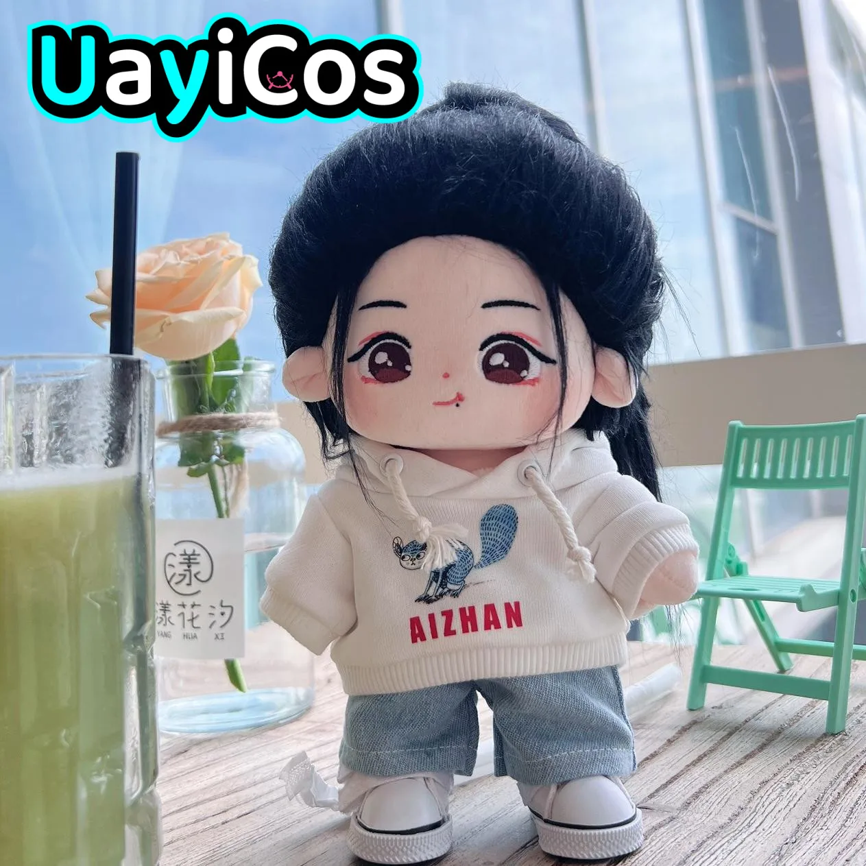 20cm Doll Clothes Idol Star Wang Yibo Xiao Zhan White Sweater Jeans Suit Stuffed 20cm Plushies Plush Doll Accessories Anime Toy