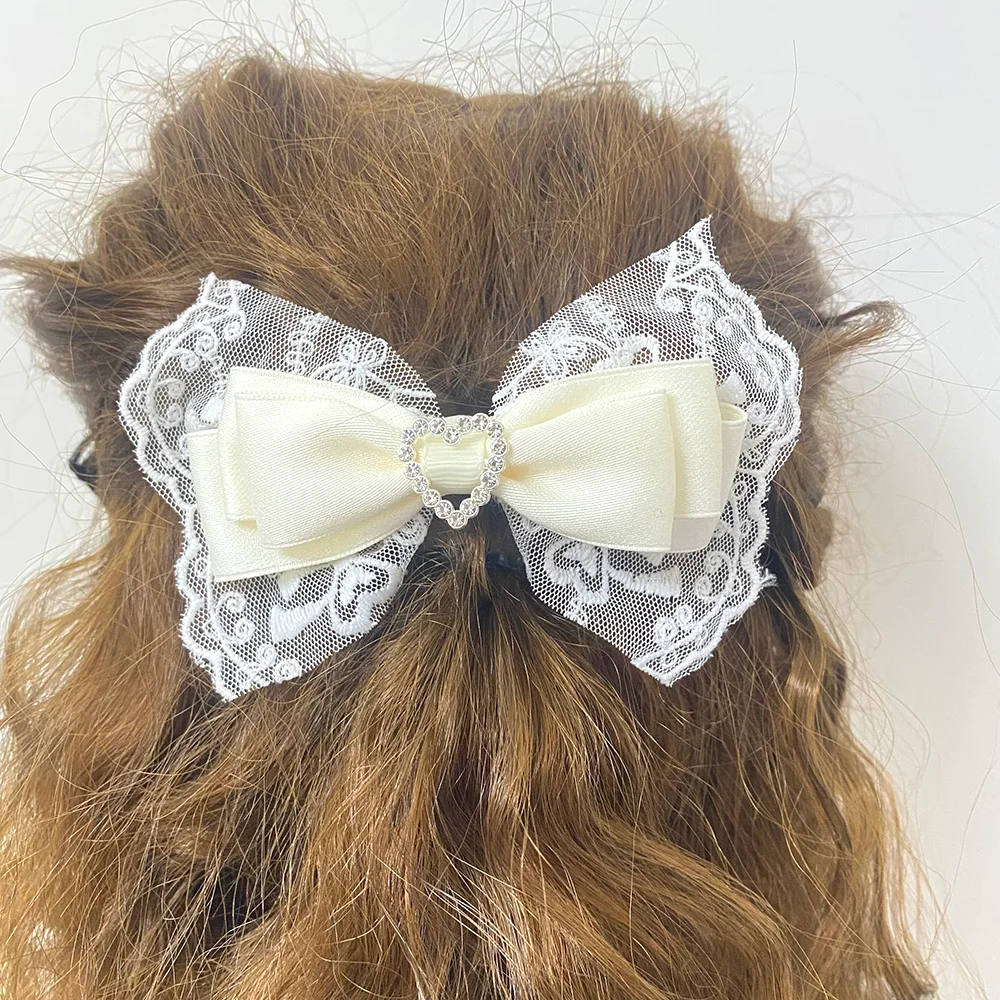 [1Piece] Hair Clips for Girls Lace Bow Hair Accessory Clips for Hair Butterfly Flower Clips Fashionable Hair Clips Hair Hooks Girl