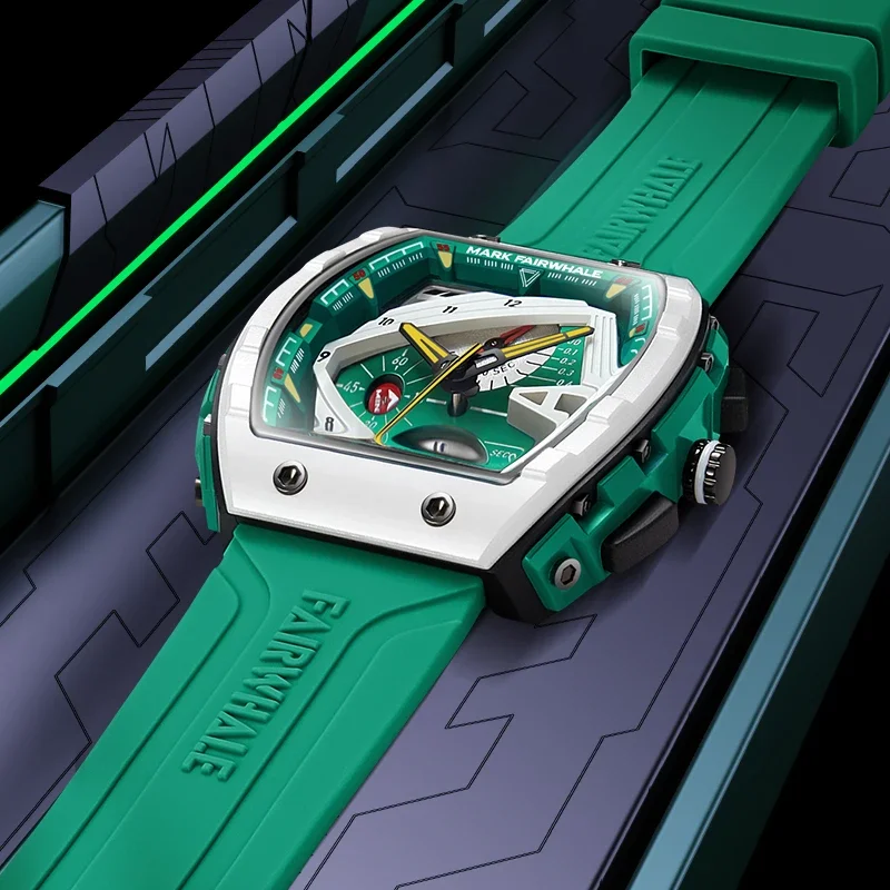 مارك فيرويل ساعات للرجل 5690 جديد الراتنج كرونوغراف التقويم مقاوم للماء ساعة رجالية رياضية سيليكون حزام Reloj Hombre