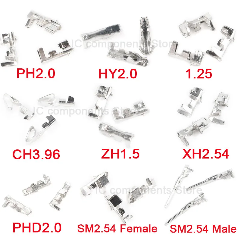 100pcs Line Pressing Terminal Reed XH2.54 PH2.0 CH3.96 VH3.96 KF2510 Dupont SM ZH1.5 JST1.25 SH1.0 Strip Metal Needle