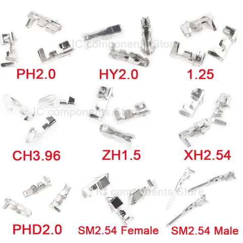 100pcs Line Pressing Terminal Reed XH2.54 PH2.0 CH3.96 VH3.96 KF2510 Dupont SM ZH1.5 JST1.25 SH1.0 Strip Metal Needle