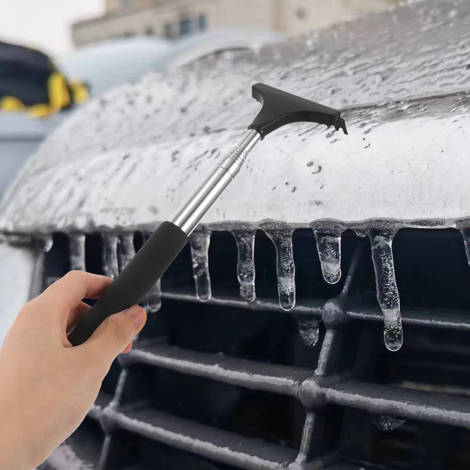 

1 set 1 Set Of Rearview Mirror Squeegee Extendable Snow Brush Ice Scraper Car Window Cleaning Tool For Rain Fog Prevention Auto