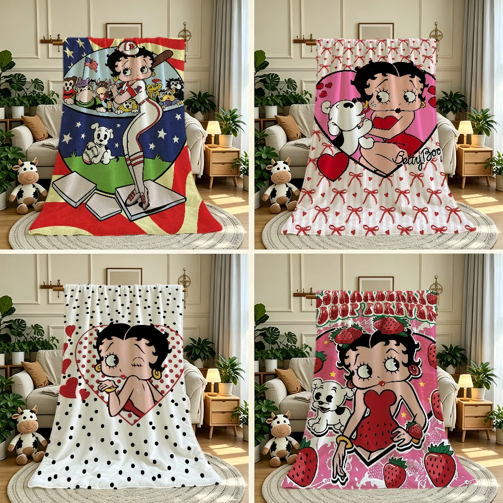 B-betty Anime Cute B-boop Blanket Throw Super Cosy Plush Living Room Sofa Couch Childish Birthday Gifts