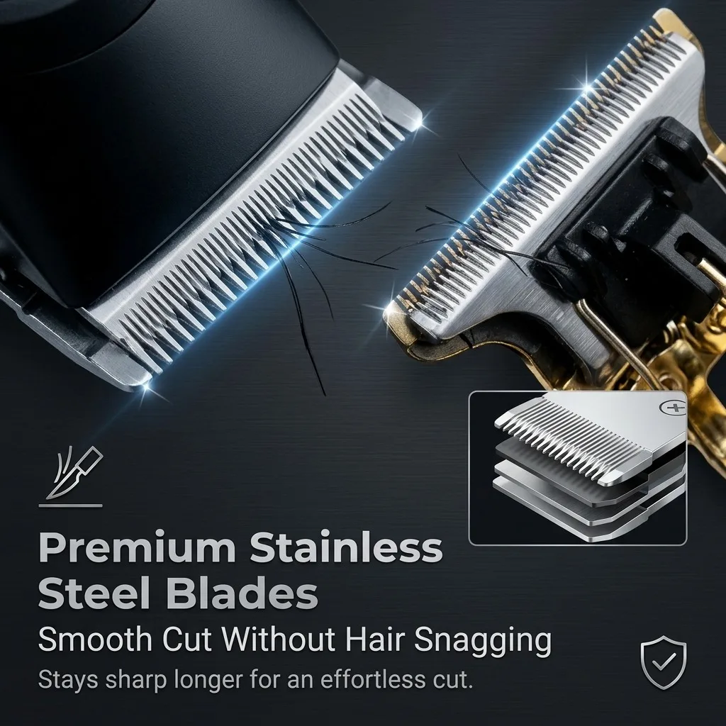 4 in 1 Men's Hair Clipper Set, Cordless Electric Trimmer, Foil Shaver & Nose Trimmer Kit,Beard Cutter, USB Rechargeable Grooming Kit with LED Display, Multiple Guide comb view 5