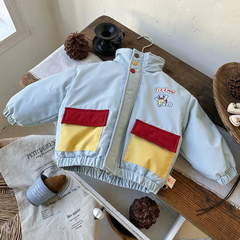 

2025 Winter Teenager 1-6Y Boy Jacket Reversible Thick Warm Kids Baby Boy Coat Cartoon Printed Toddler Boy Casual Outerwear Parka