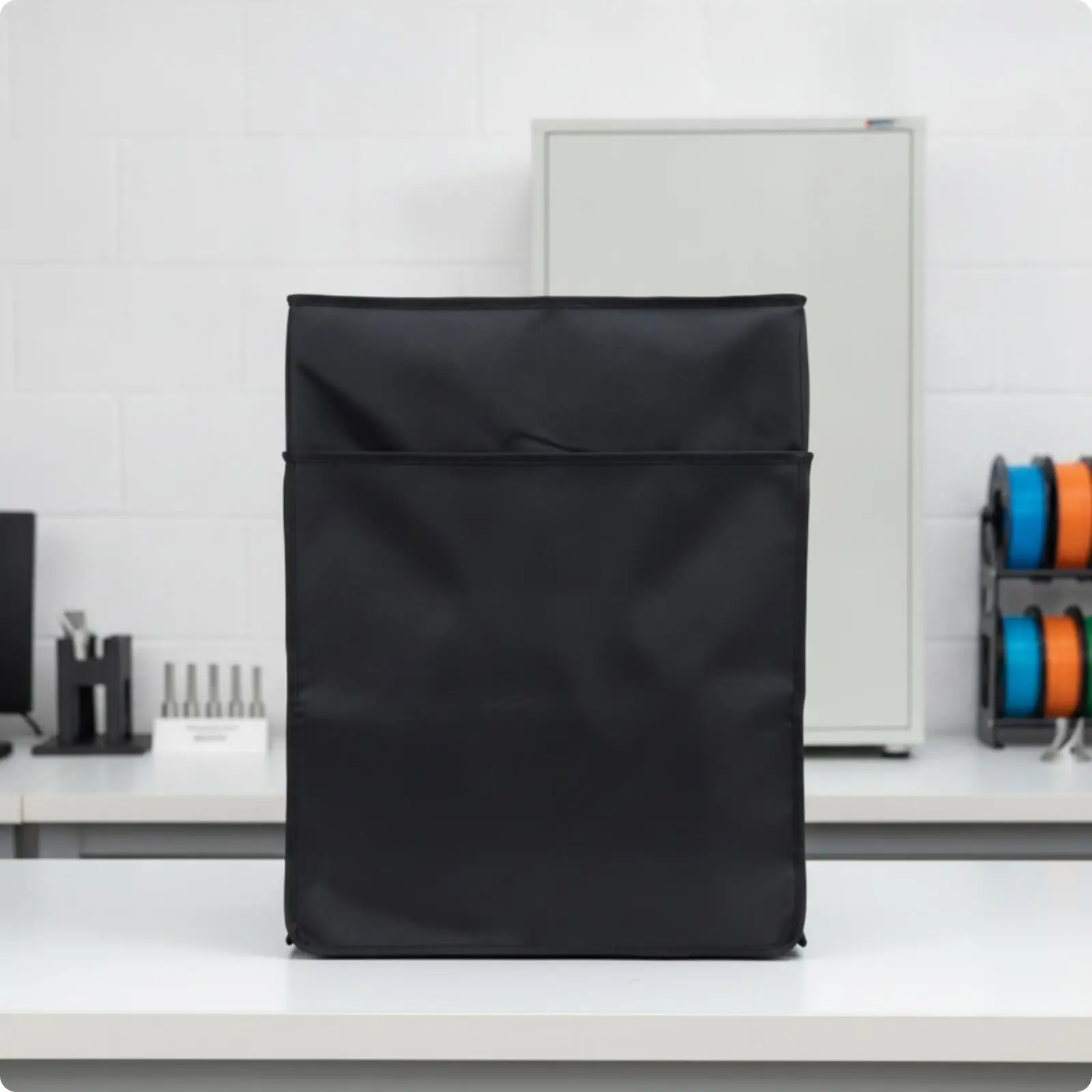 Quiet 3D Printer Enclosure Cover for AD5X Dustproof Black Aluminum Foil Box with Handle and Zippered Access