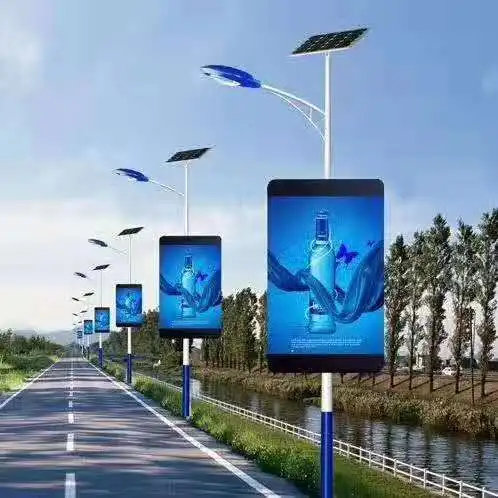 P5 Lamppost Display Outdoor Street Advertising Light Pole Smart LED Screen