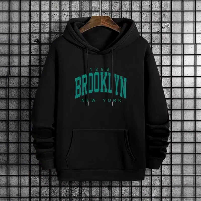 

Мужские толстовки с принтом Brooklyn, городская уличная одежда, модная толстовка с капюшоном, мужская повседневная модная толстовка в стиле хип-хоп, осенне-зимняя верхняя одежда