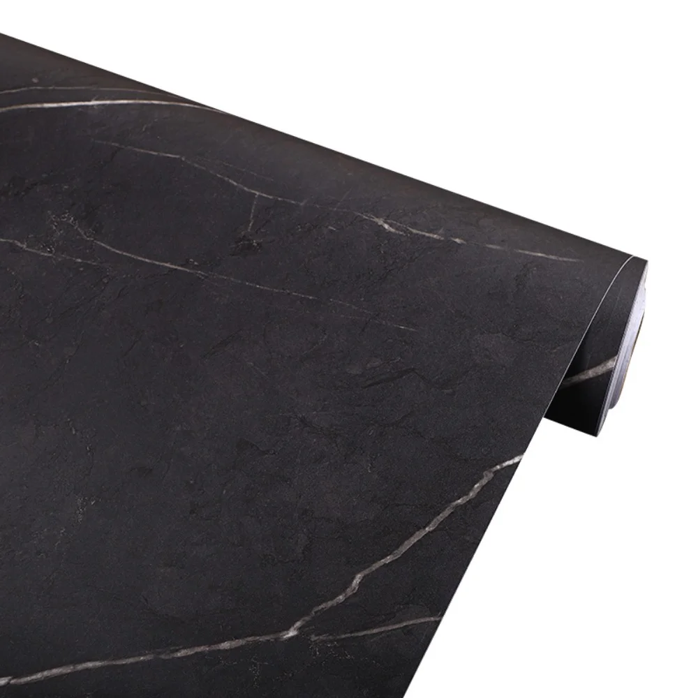 Thicken Matte Black Marble Sticker Wallpaper Self-adhesive Kitchen Oil-proof Desktop Cabinets Countertops Table Furniture Decor