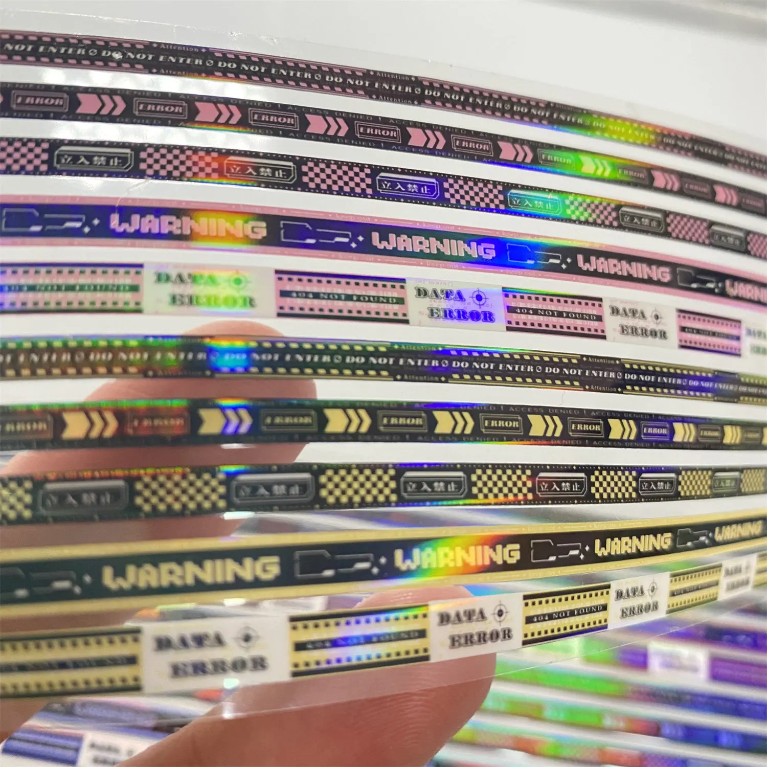 Full City Alert Li Fugui Neon Warning Line PET Washi Tape for Journal Card Making Shaker DIY Sticker Decoration