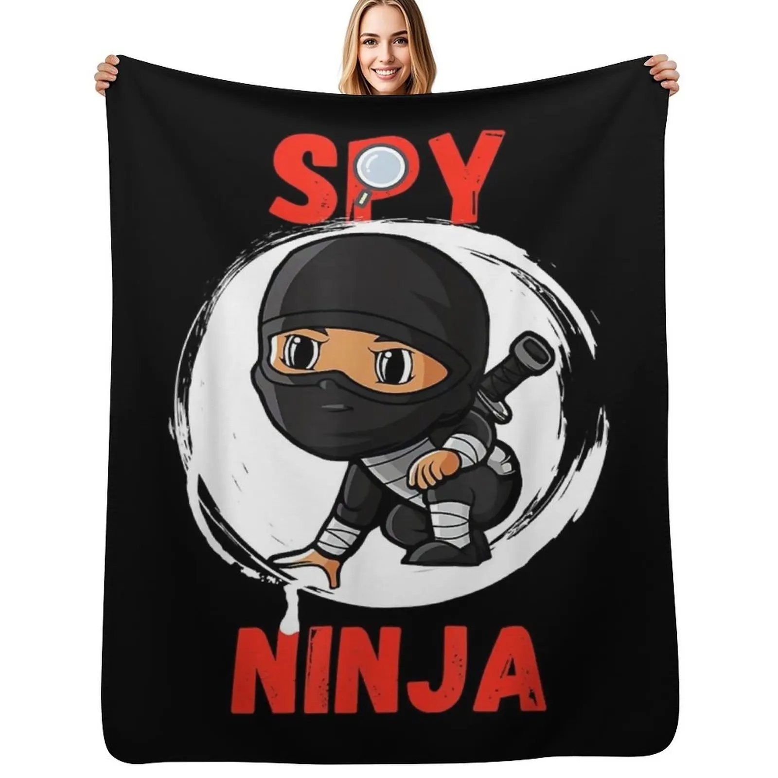 Cool Spy Gaming Ninjas Gamer Boy Girl Kids Spy Ninja Throw Blanket Reusable Durable Soft Blanket for All Seasons