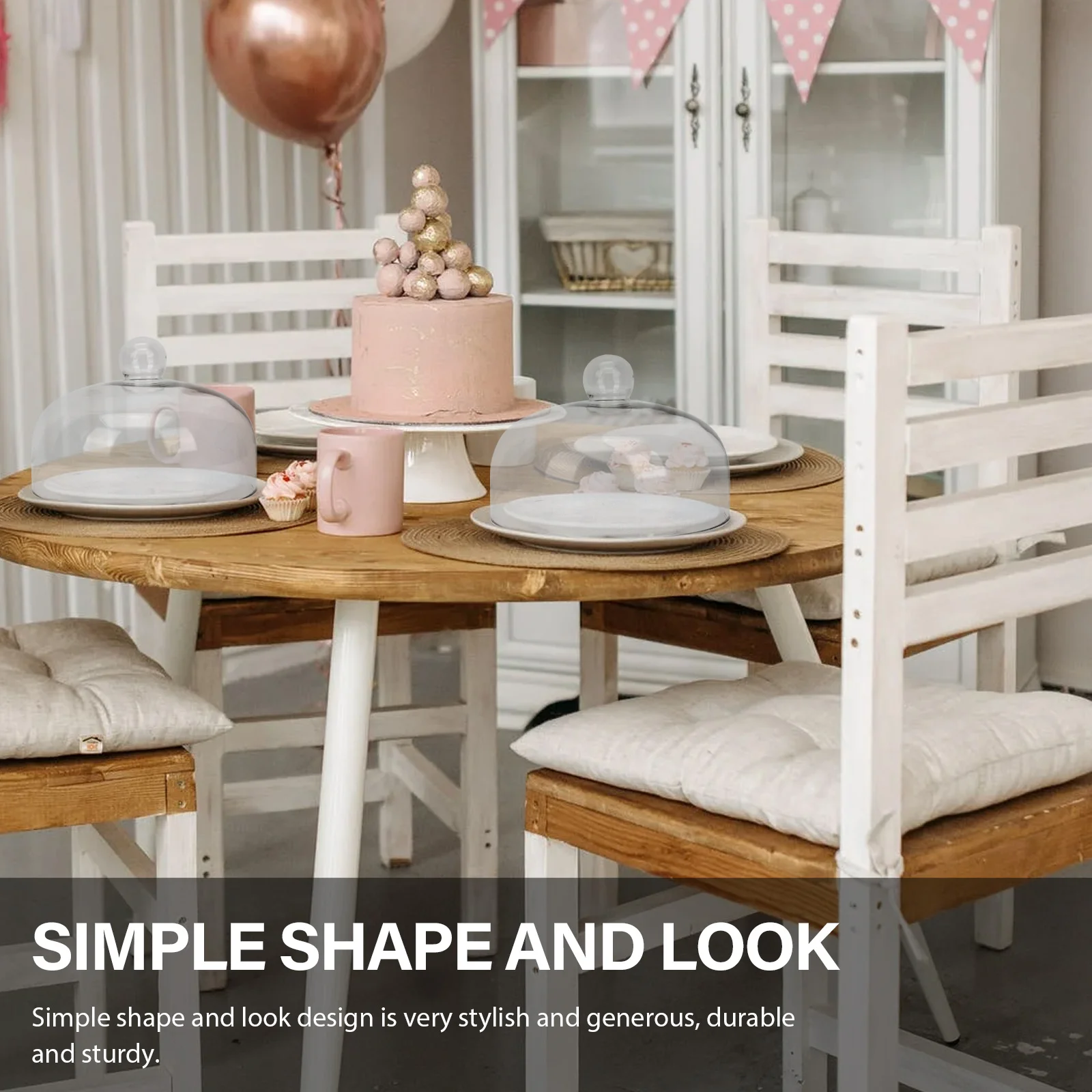 

1Pcs Food Protecting Cover Transparent Lead-Free Glass Splash-Proof Dessert Cake Shield Party Use Glass Cover Cake Protector