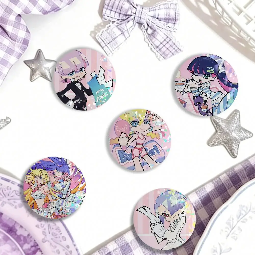 Cartoon P-Panty Stocking Laser Badge Clothes Backpacks Hats Accessories Gifts For Children Friends Fans Collectibles