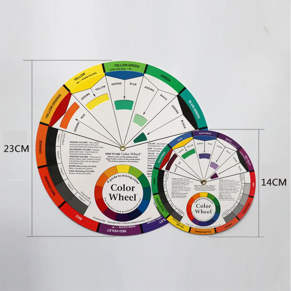

2Pcs Card Wheel Colour Charts for Artists Makeup Blending Board Manicure Nail Supplies Palette Mixing Lightweight Practical