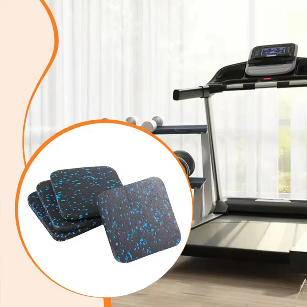 10mm Rubber Treadmill Mat Shock Absorbing Exercise Equipment Pads Floor Protector Noise Reduction Gym Flooring Tiles