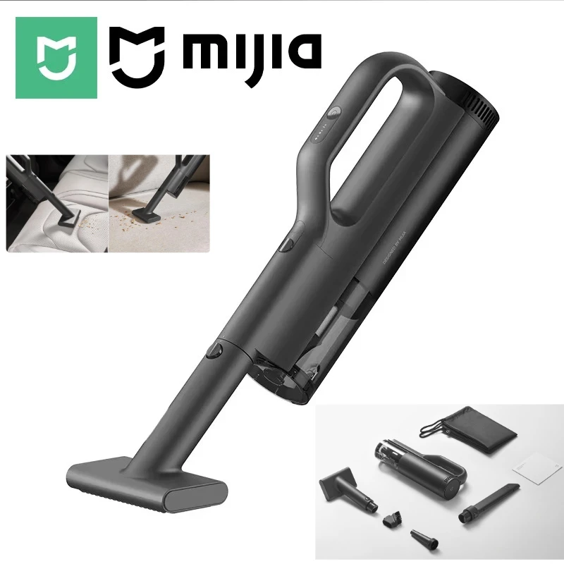 MIJIA Car Vacuum Cleaner 21kPa Suction,Type-C Fast Charg,150mL Dust Cup,For Home Wireless Vacuum Cleaners,2400mAh Battery