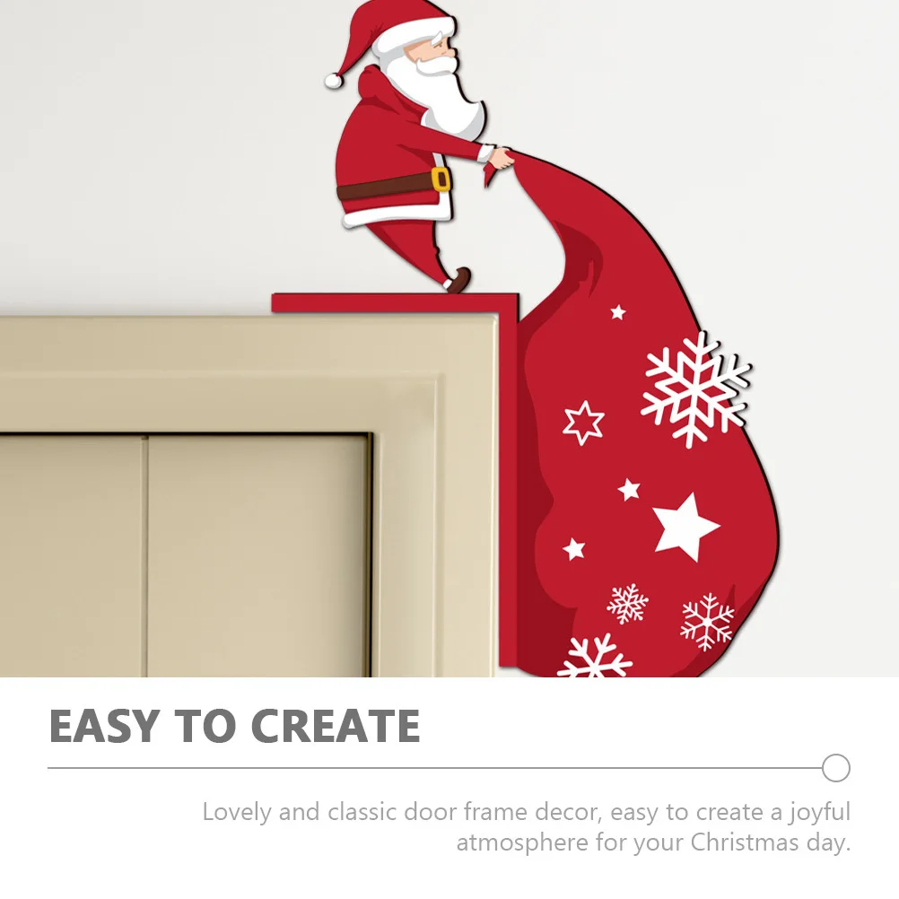 

Christmas Door Frame Decor Wooden Xmas Door Corner Ornament Party Favor Holiday Xmas Window Frame Decorative Winter Home Decor