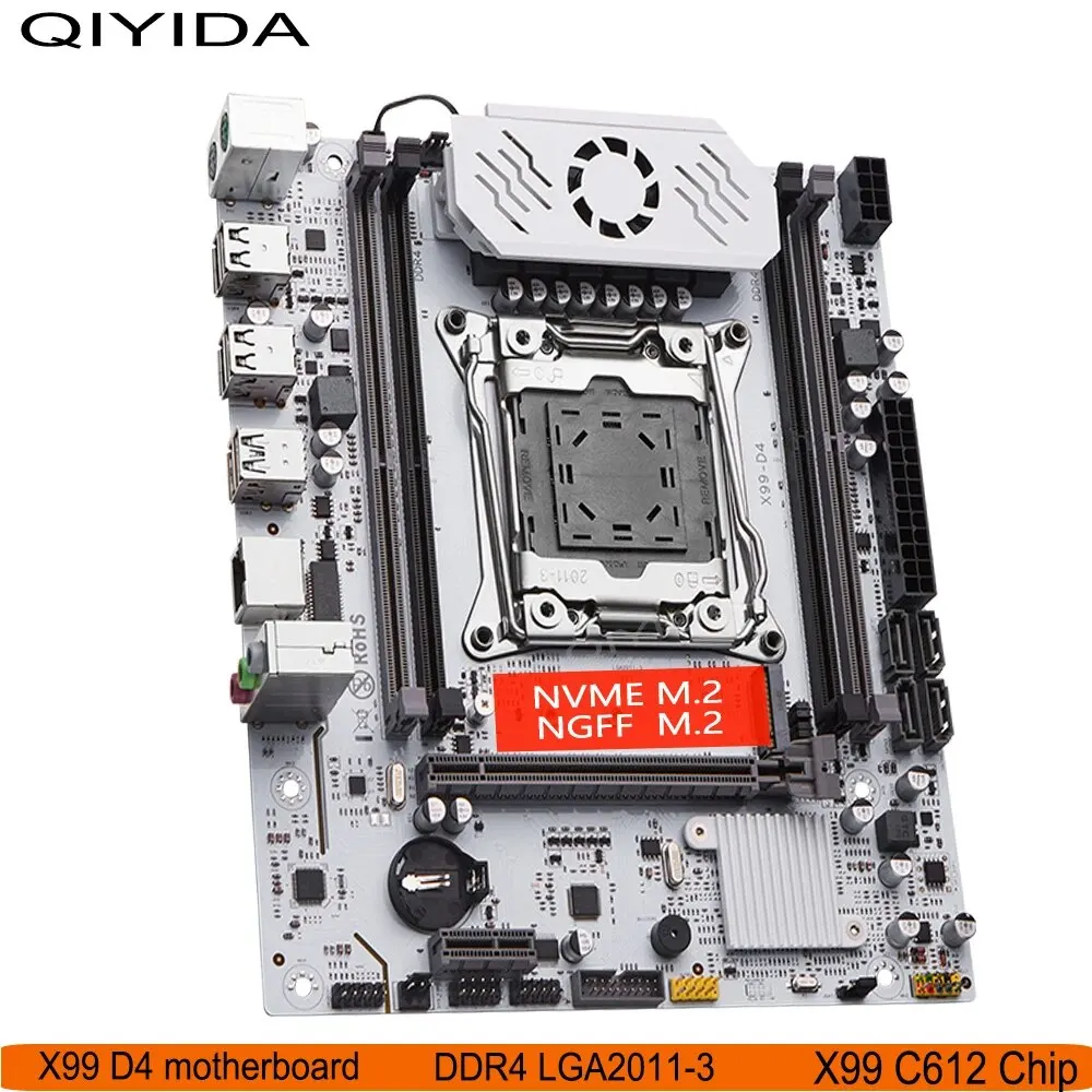 QIYIDA X99 Motherboard DDR4 RAM Support LGA 2011-3 Xeon E5 V3 V4 NVME M.2 Slot Processor X99 C612chip