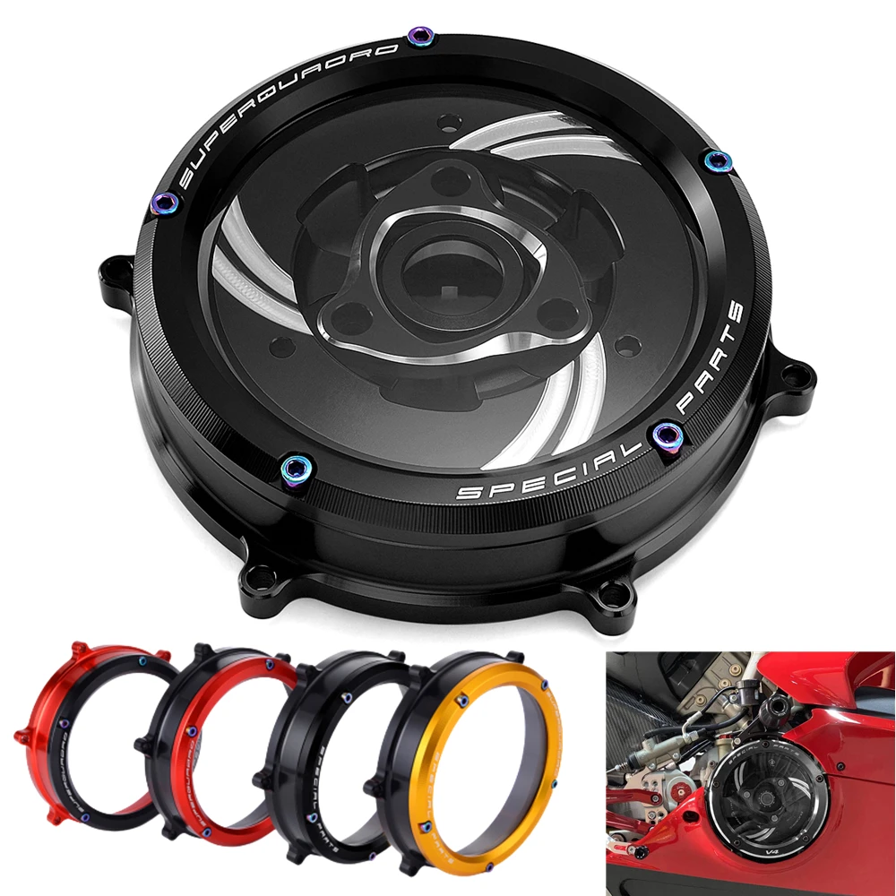 

Clear Engine Clutch Cover Protector Guard For Ducati Panigale 959 1199 1299 R/S 955 V2 1199R 1199S 1299R 1299S