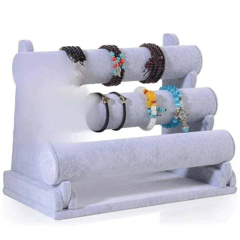 

Three-Layer Bracelet Stand Jewelry Display Stand Hairband Bracelet Holder Watch Stand Velvet Material Jewelry Storage Organizer