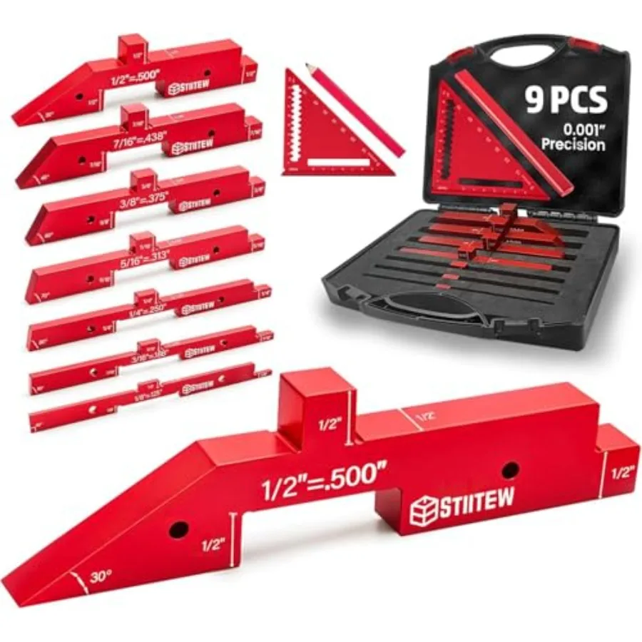 

Набор из 8 алюминиевых установочных блоков для фрезерного стола с точностью 0,001 дюйма для настройки высоты фрезерного станка